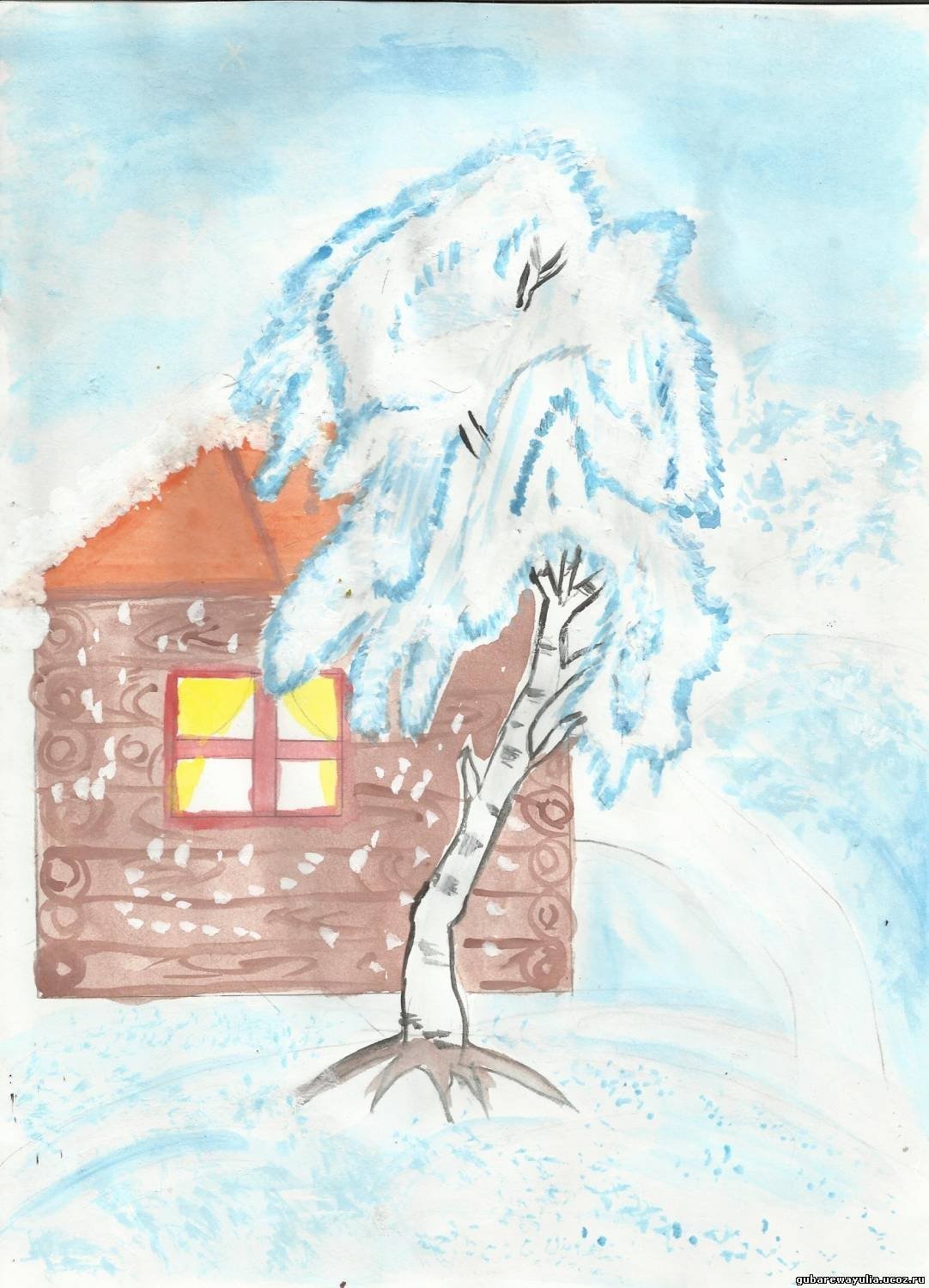 Иллюстрация к стихотворению Есенина береза