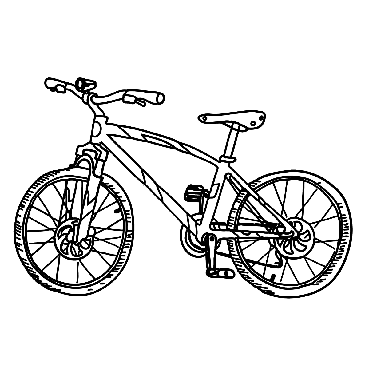 Велосипед черно белый раскраска