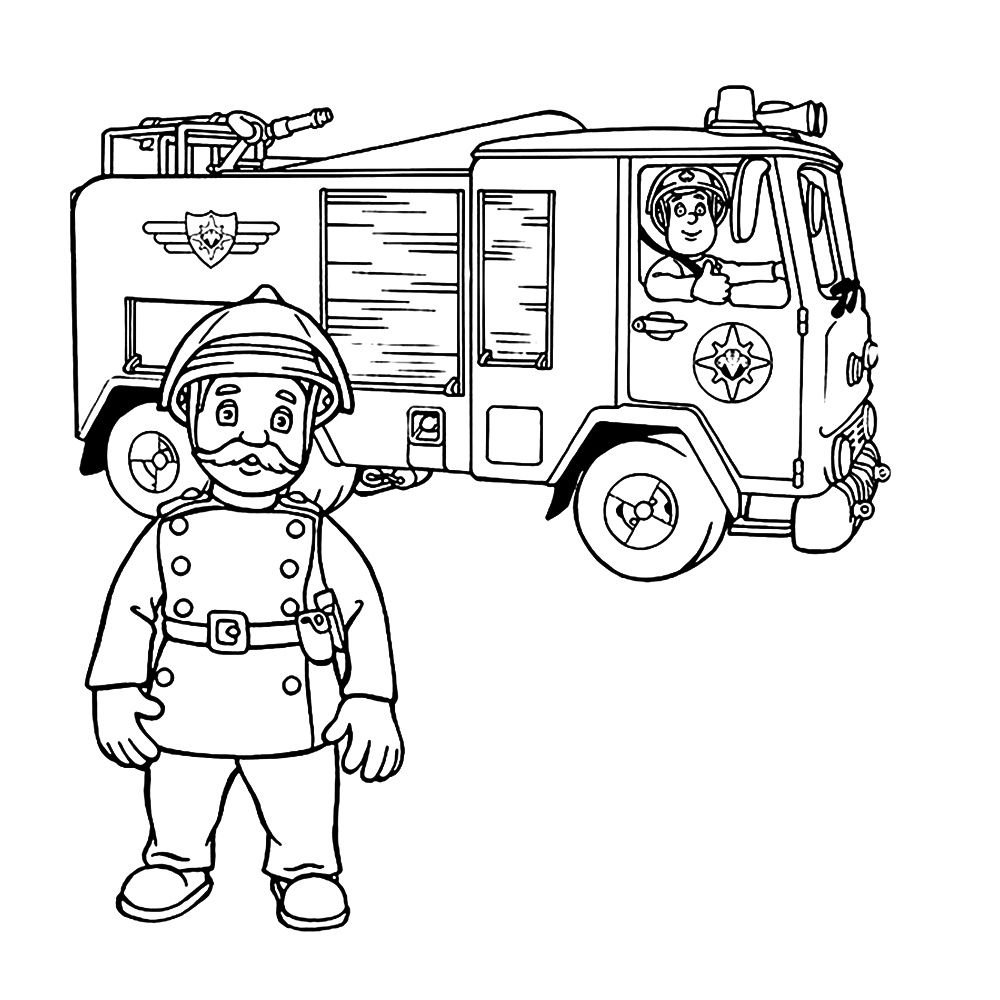 Профессия пожарный раскраски для детей