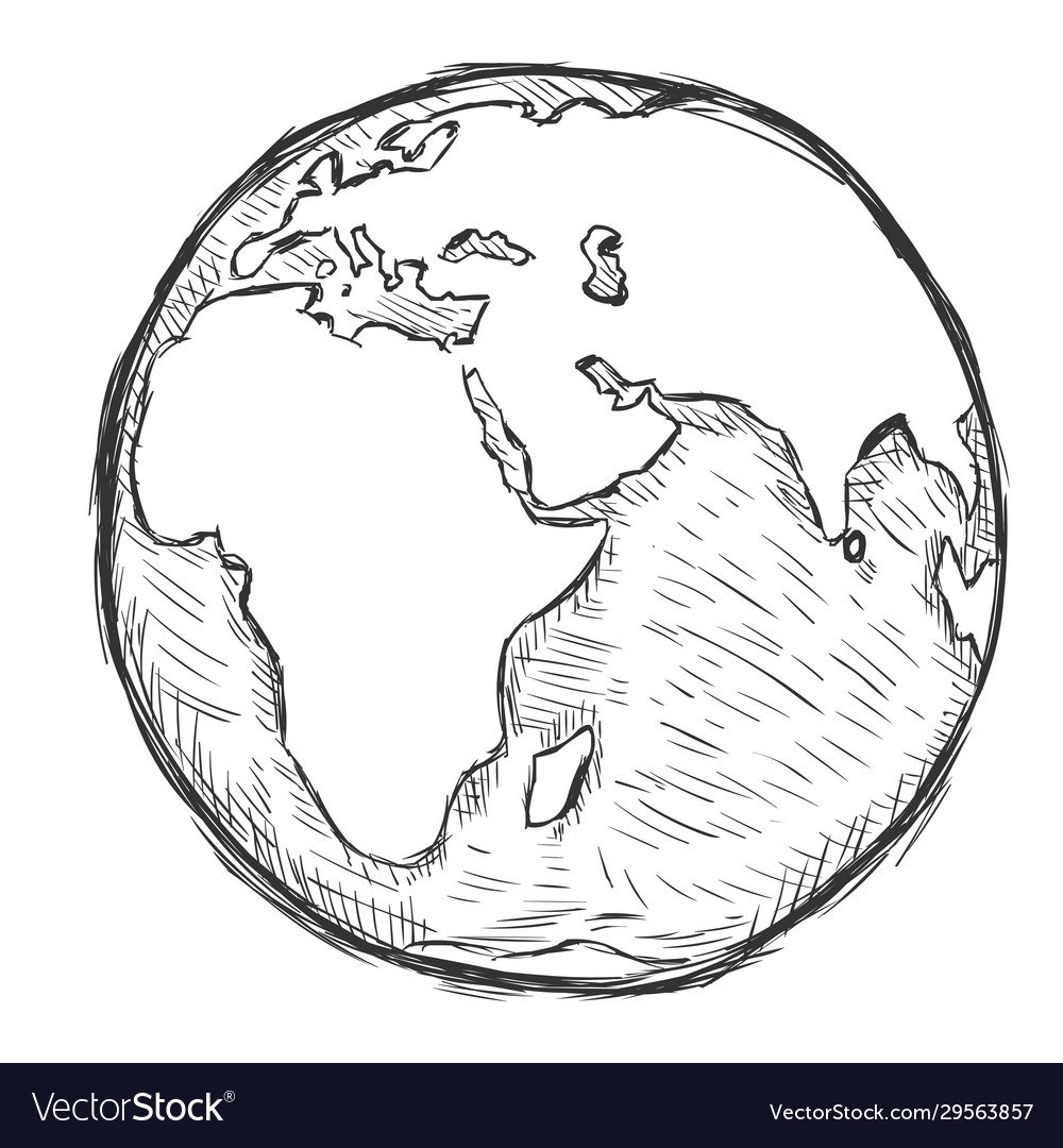 Земля рисунок карандашом