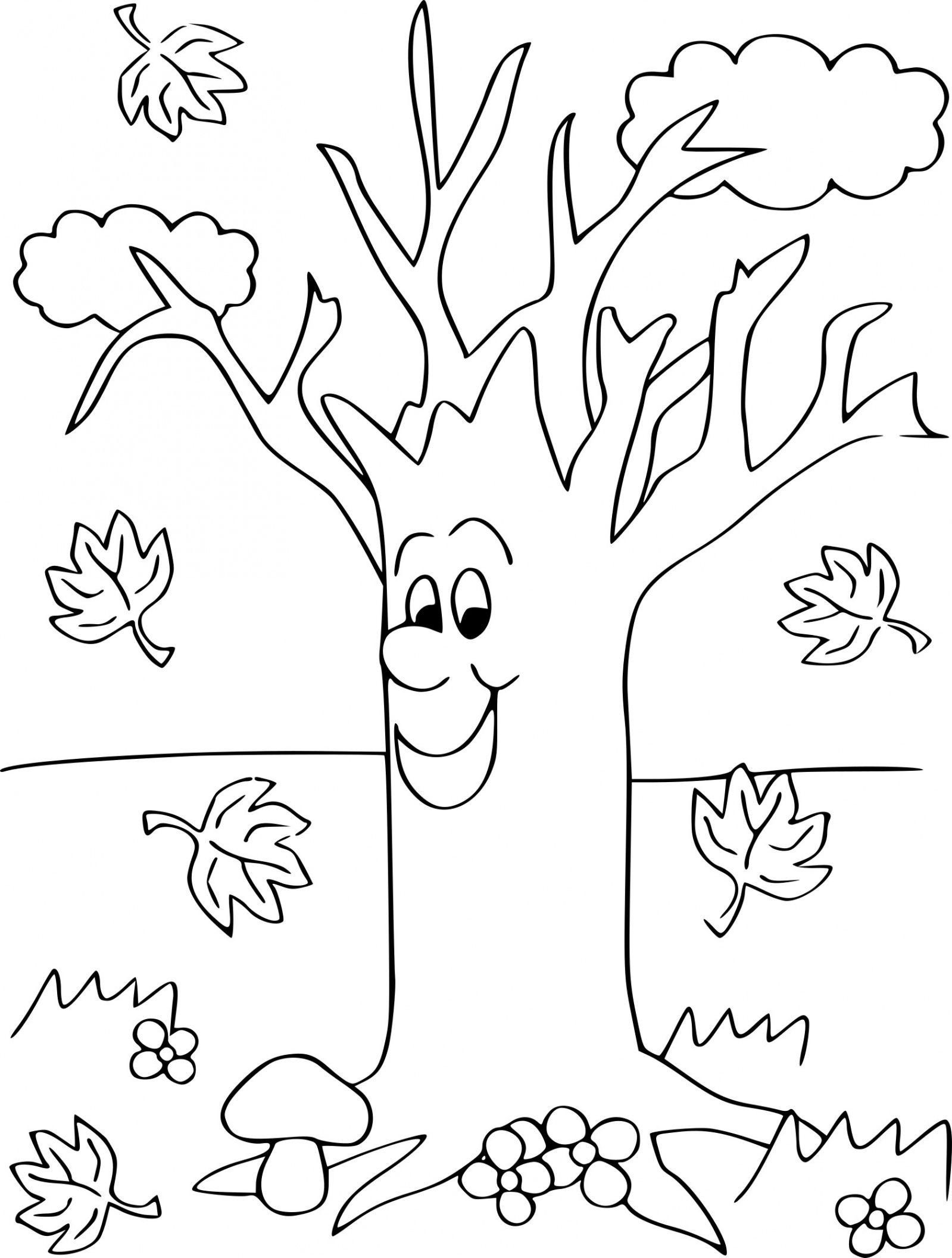 Деревья осенью раскраска для детей