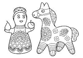 Дымковская игрушка Каргопольская Филимоновская раскраска