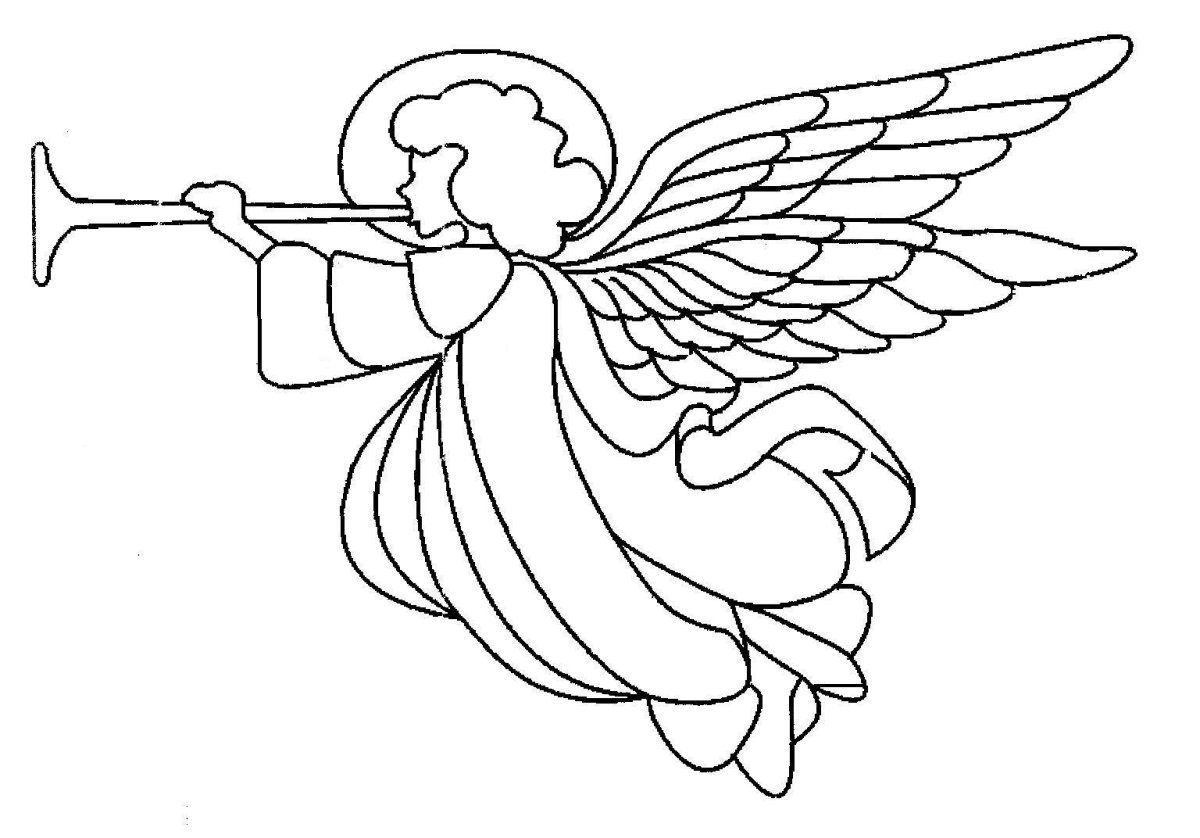 Трубящий ангел для рисования
