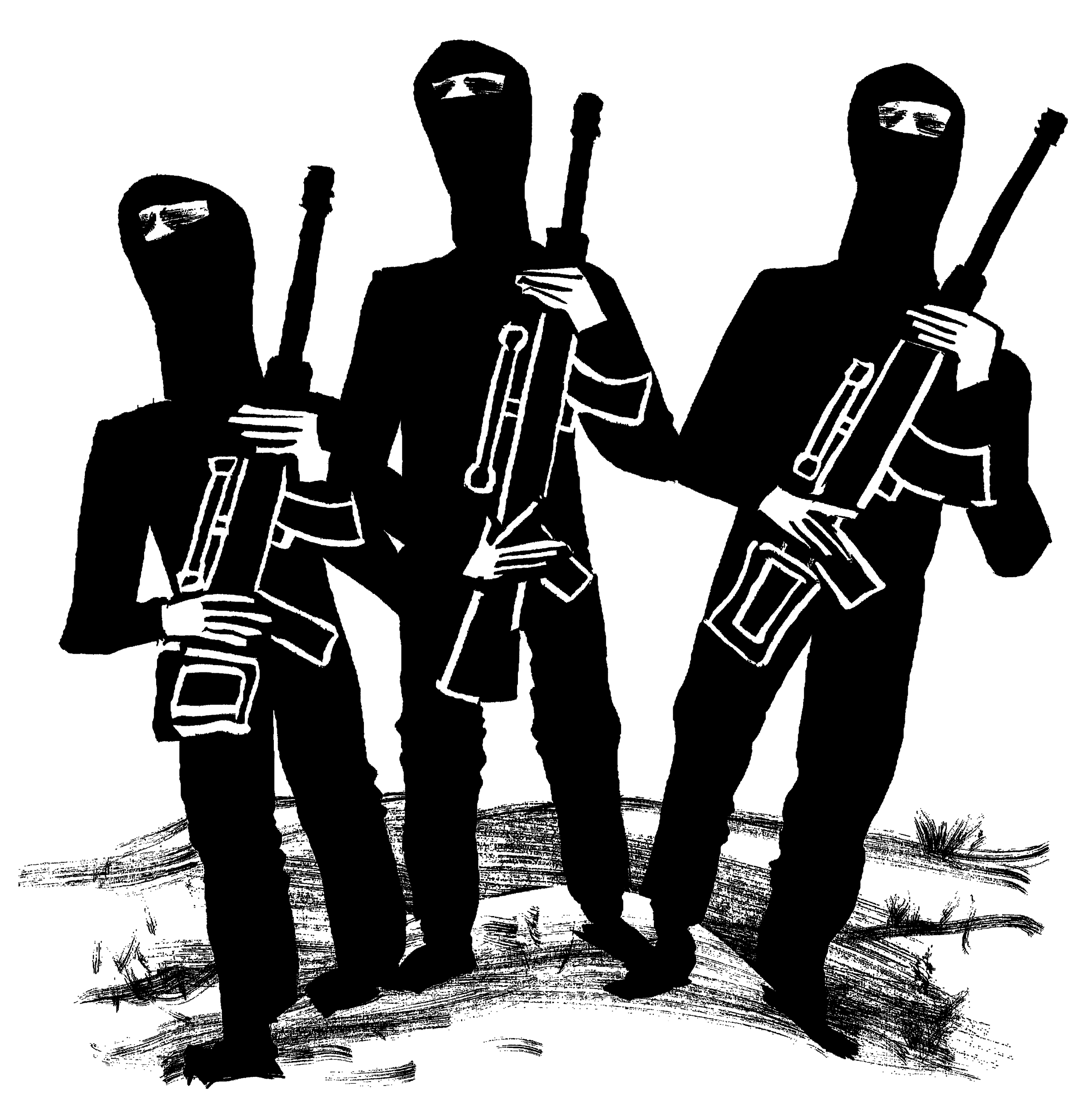 Террорист черно белый
