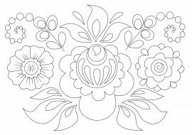 Городецкая роспись рисунок раскраска