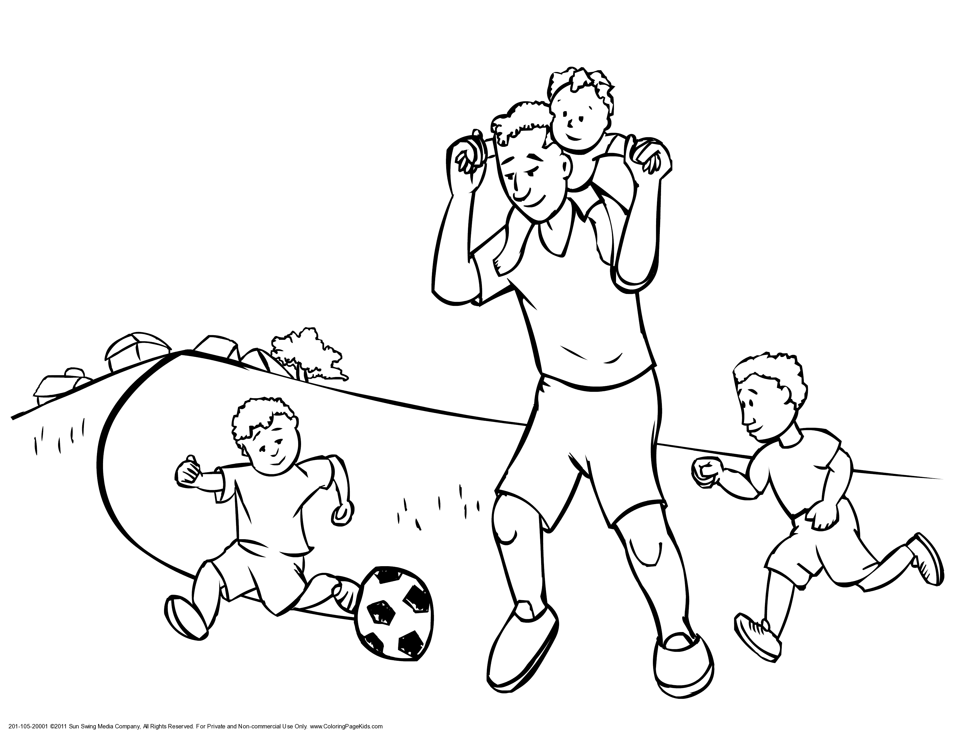 Раскраска спортивная семья
