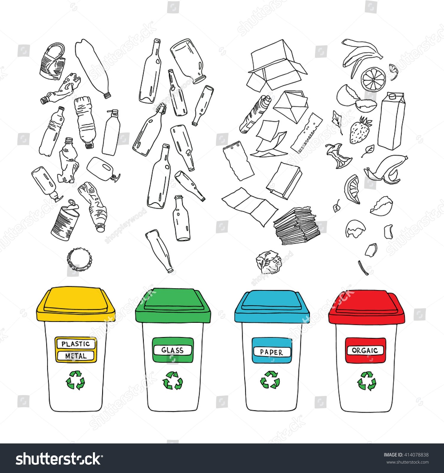Раздельный сбор мусора раскраска