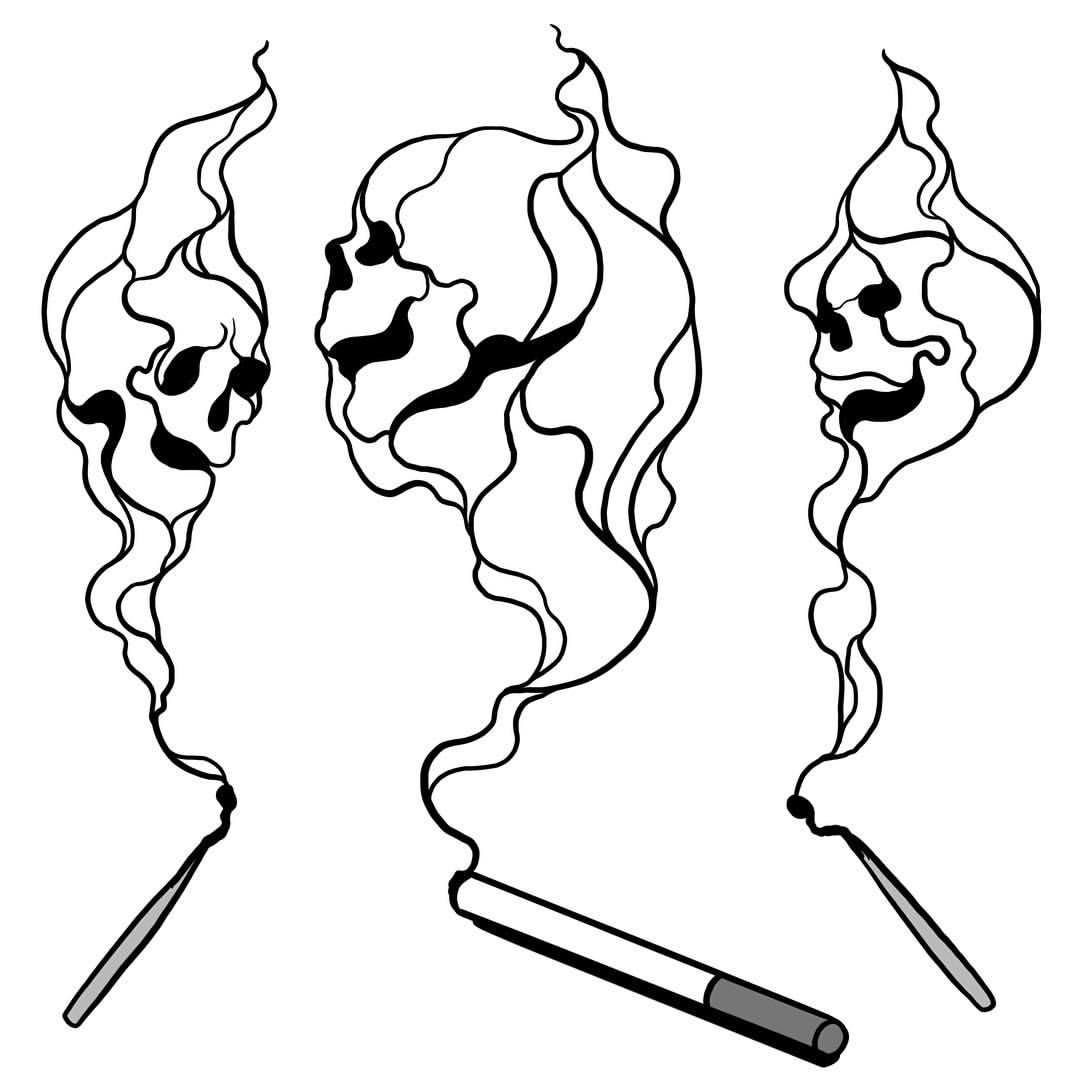 Нарисованный дым от сигарет