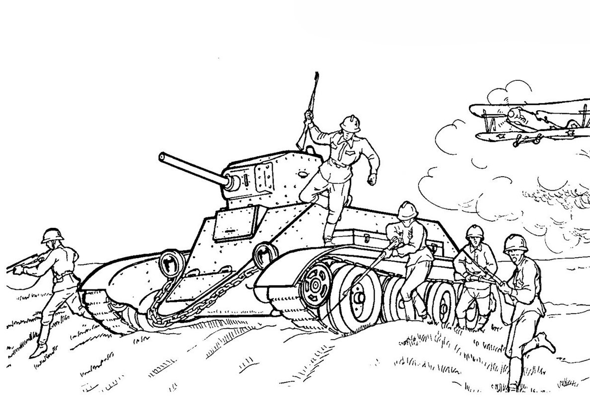 Военная техника ВОВ рисунки для детей