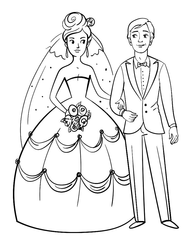 Картинка для срисовки жених и невеста