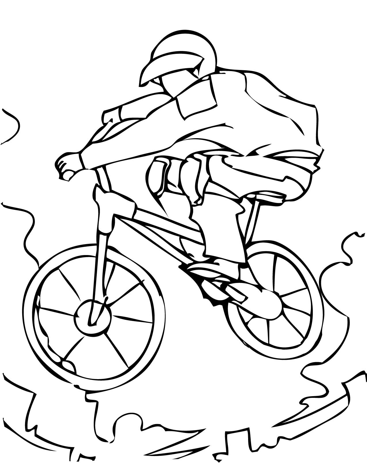 Велосипедист раскраска для детей