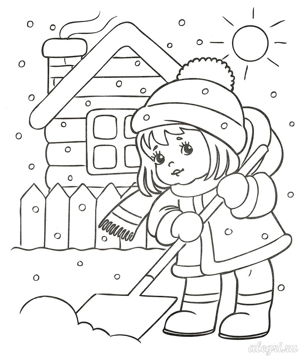 Раскраска Зимушка зима для детей
