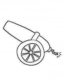 Пушка раскраска для детей