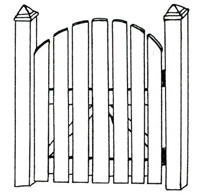 Деревянные ворота раскраска для детей