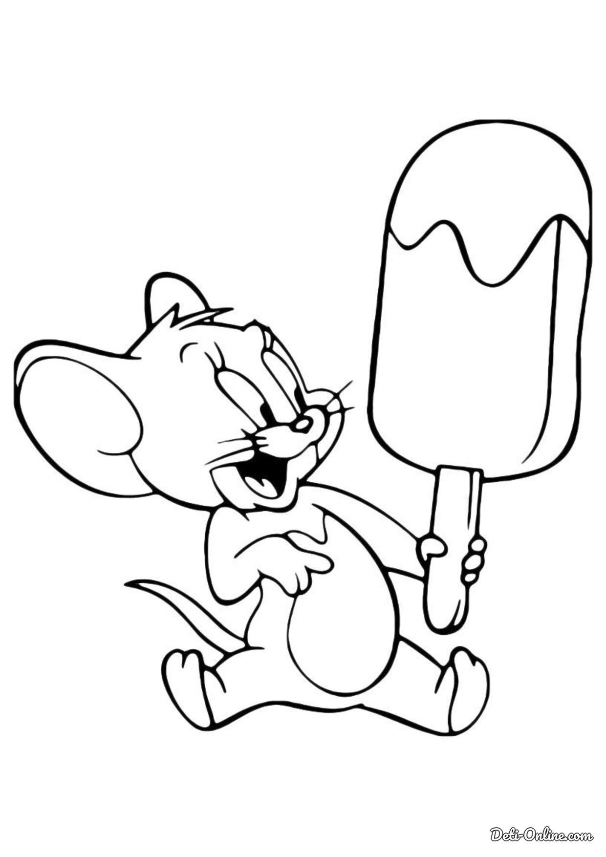 Мышонок Джерри раскраска для детей