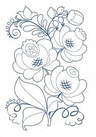 Гжельский рисунок раскраска (47 фото)