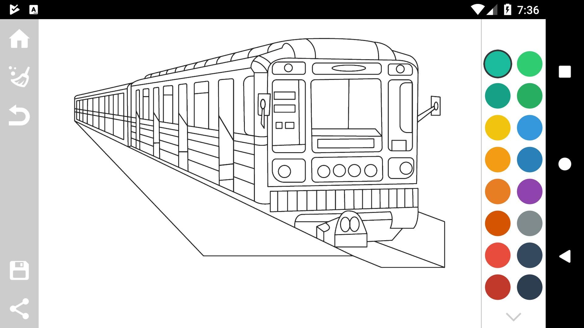 Поезд метро раскраска