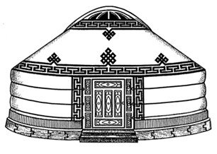 Бурятская юрта вектор