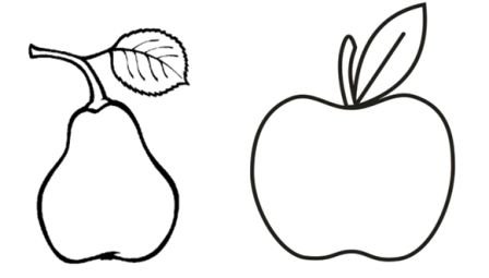 Трафарет яблоко и груша
