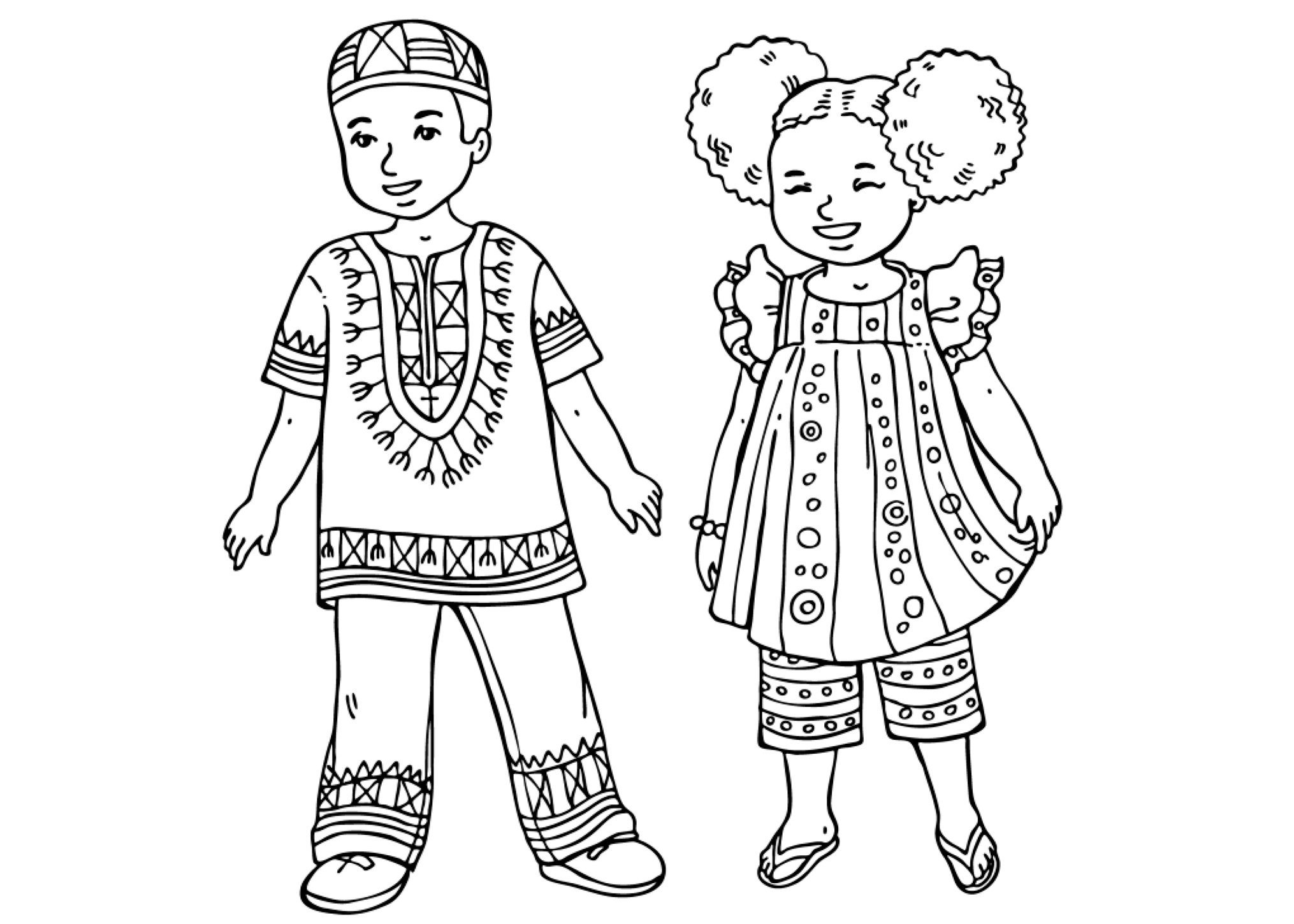 Русский костюм раскраска для детей