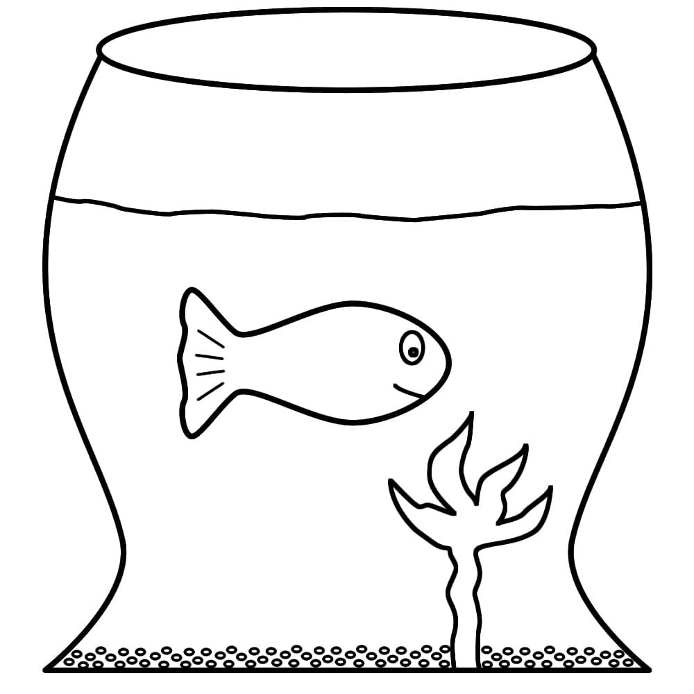 Раскраска рыбы в аквариуме для детей