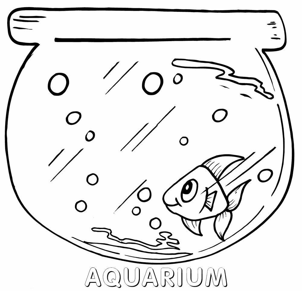 Трафарет аквариум с рыбками для рисования