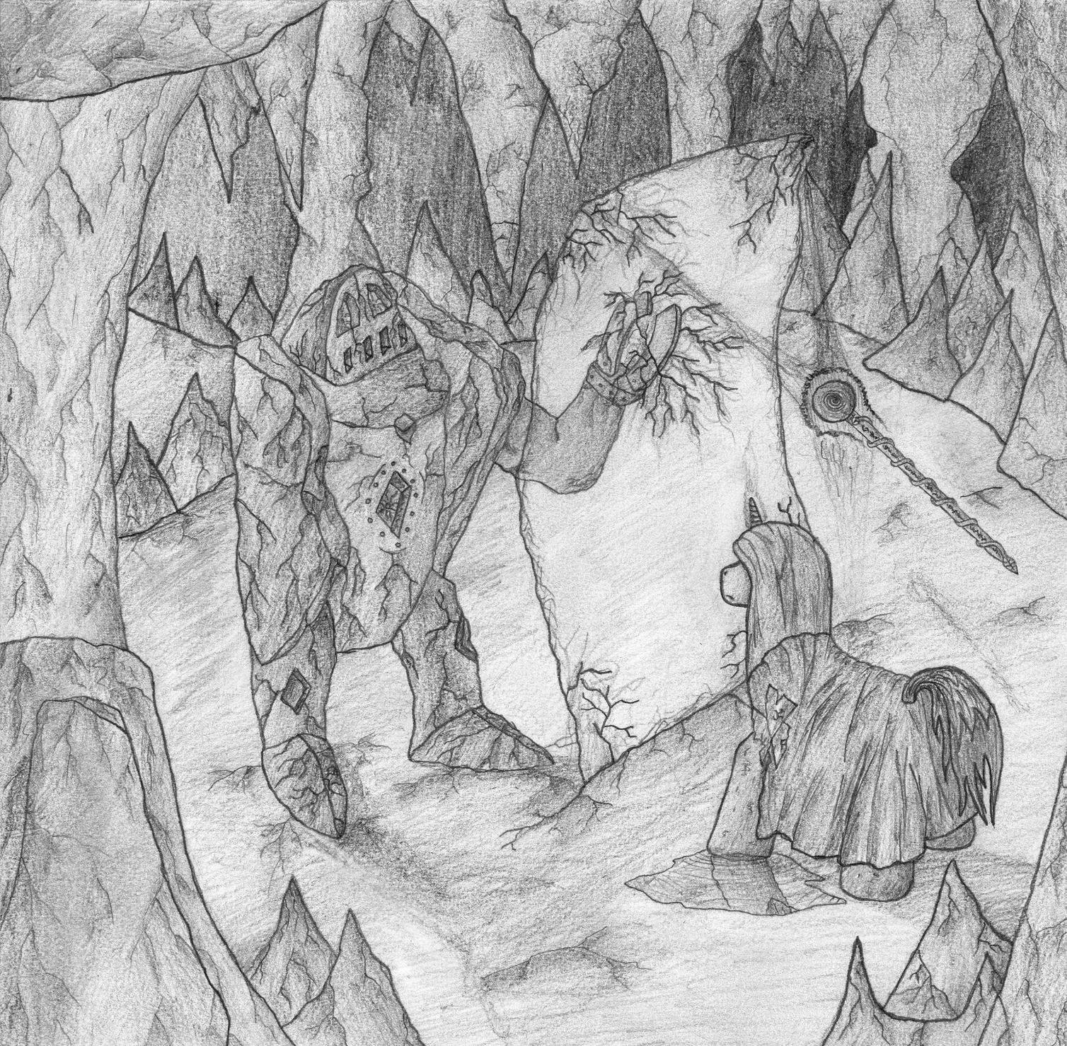 Иллюстрация к сюите пер Гюнт в пещере горного короля