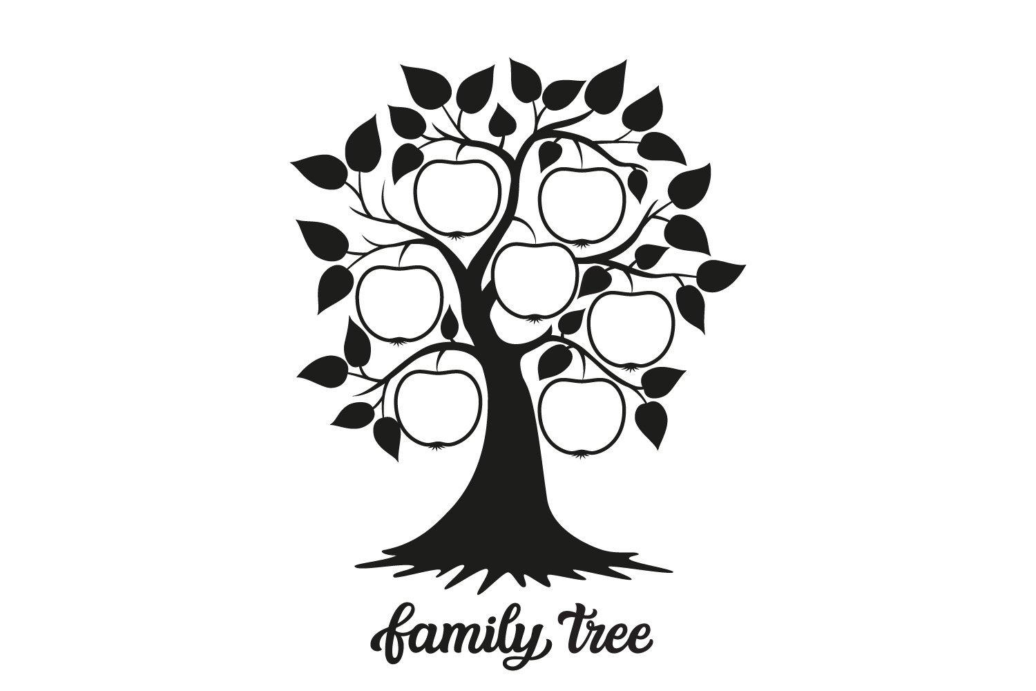Семейное дерево черно белое