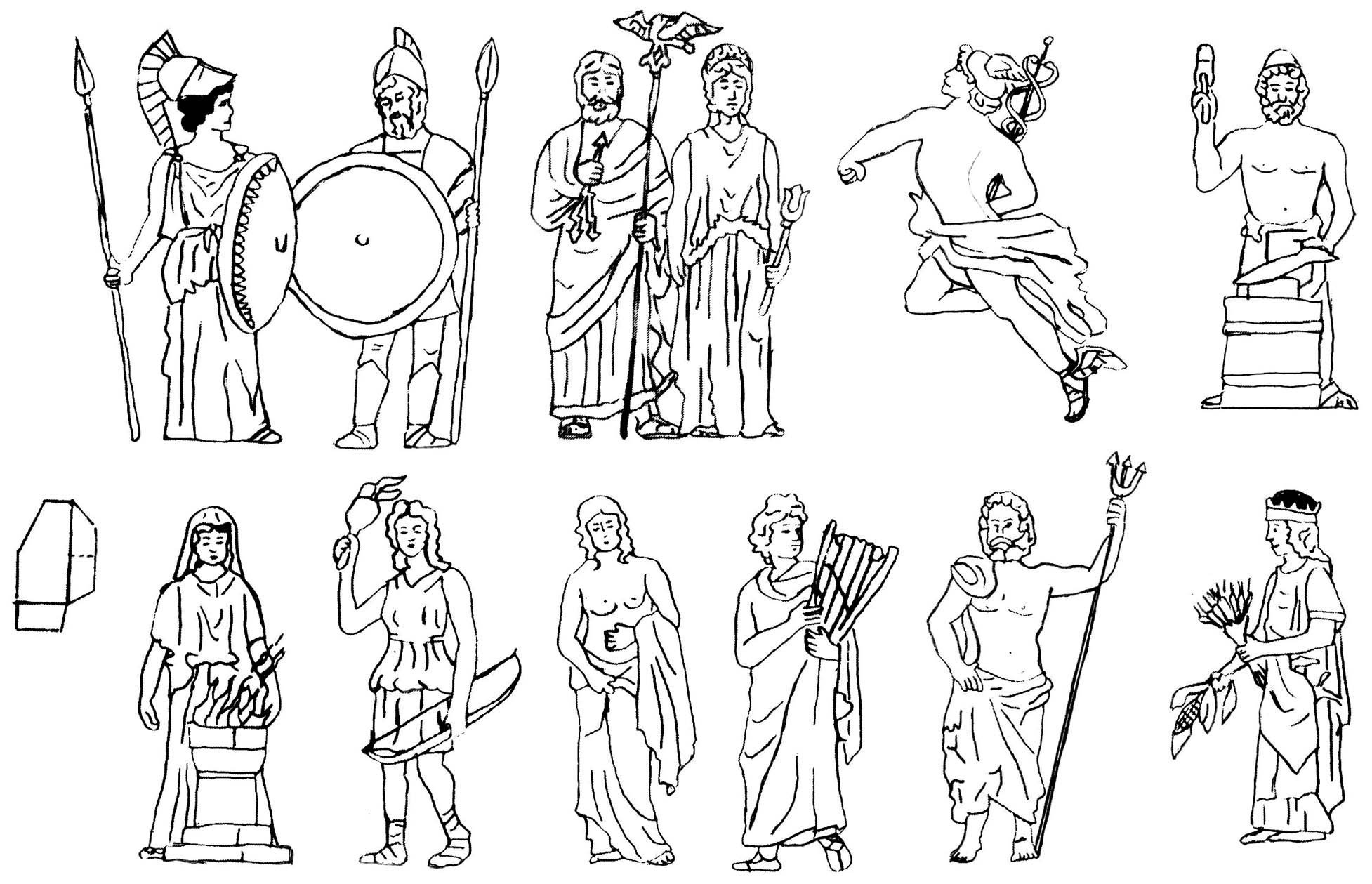 Греческие боги раскраска