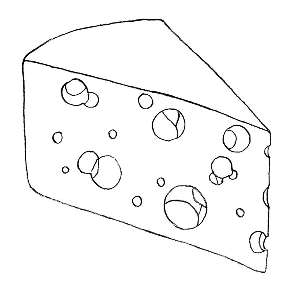 Сыр раскраска