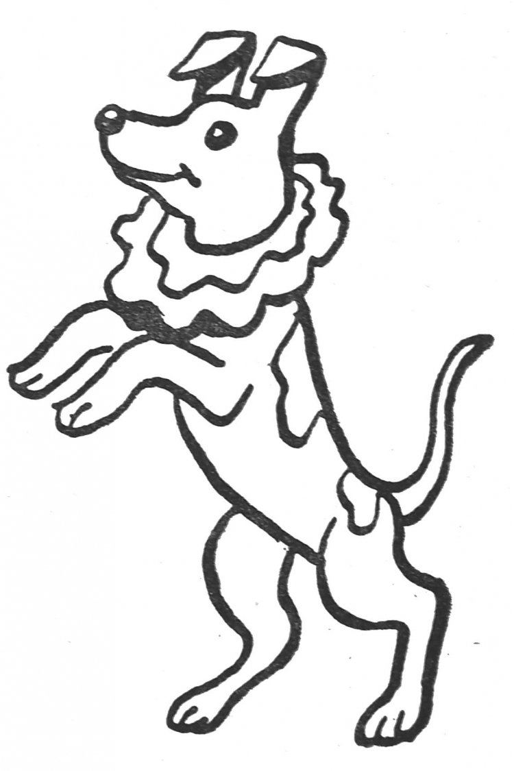 Раскраска цирковая собака