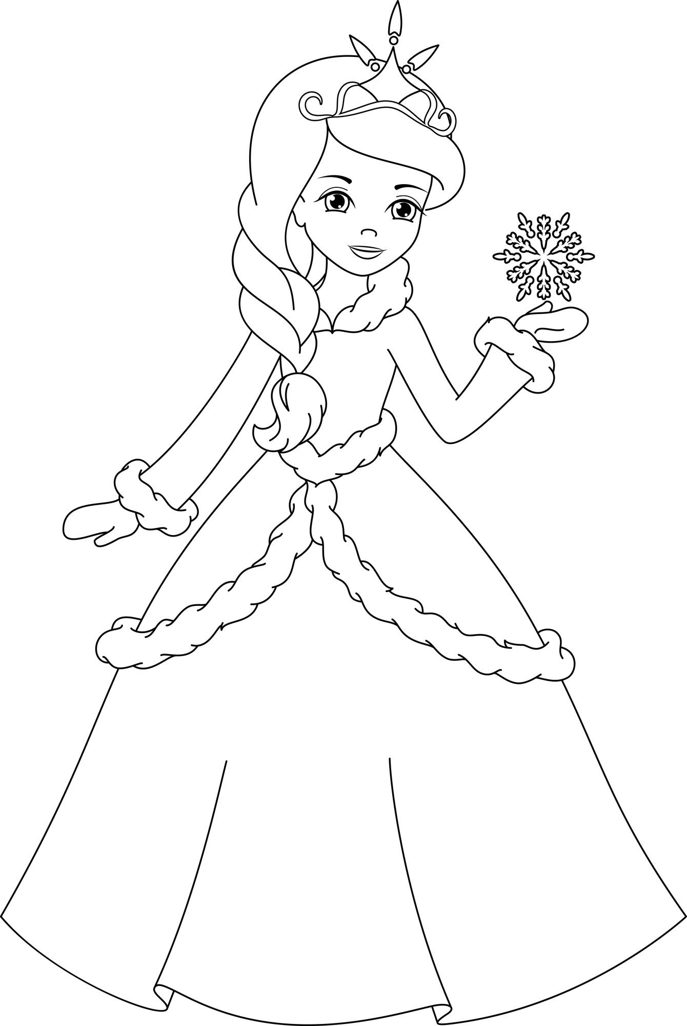 Раскраски для девочек зимние принцессы
