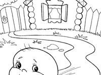 Раскраска к сказке Колобок для малышей