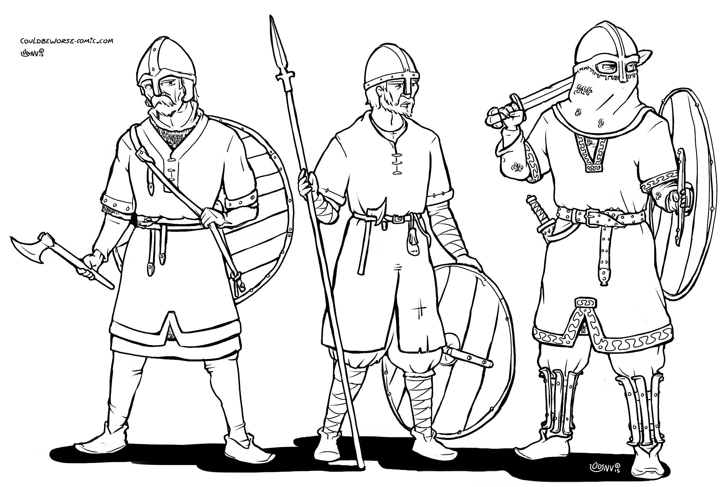 Одежда викингов раскраска