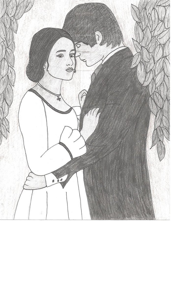 Легкий рисунок к произведению Ромео и Джульетта