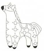 Дымковская игрушка трафарет