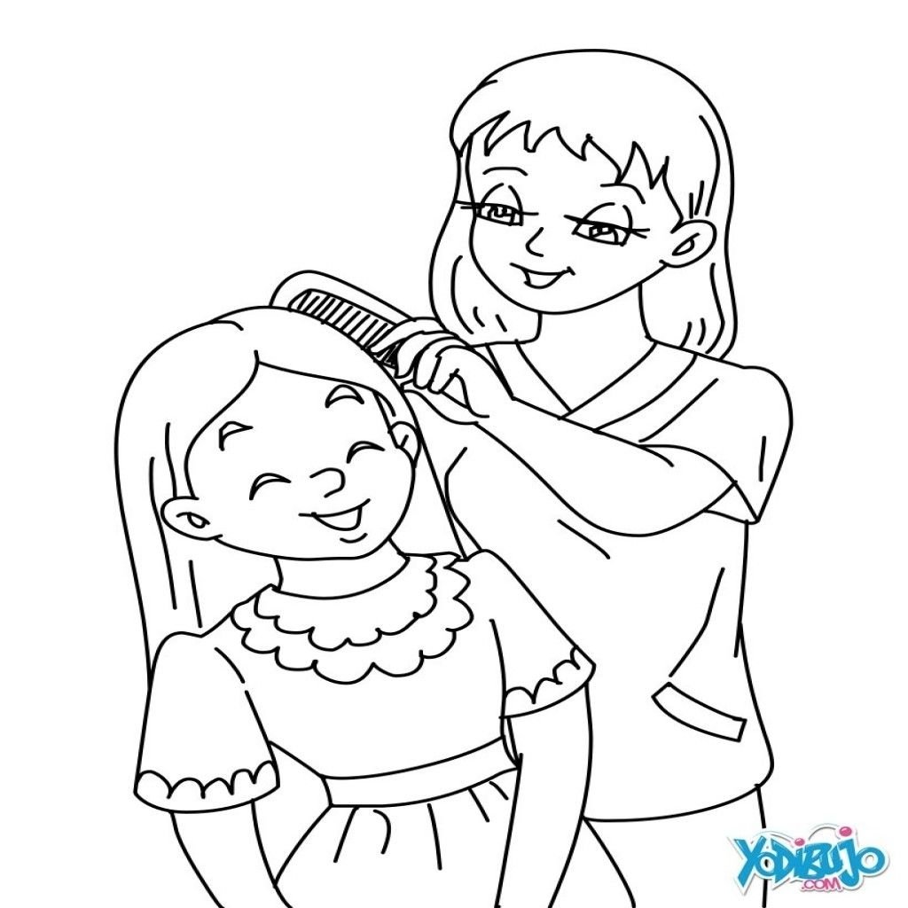 Раскраска мама и дочка