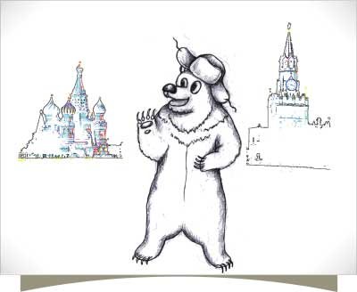 Медведь с балалайкой раскраска для детей