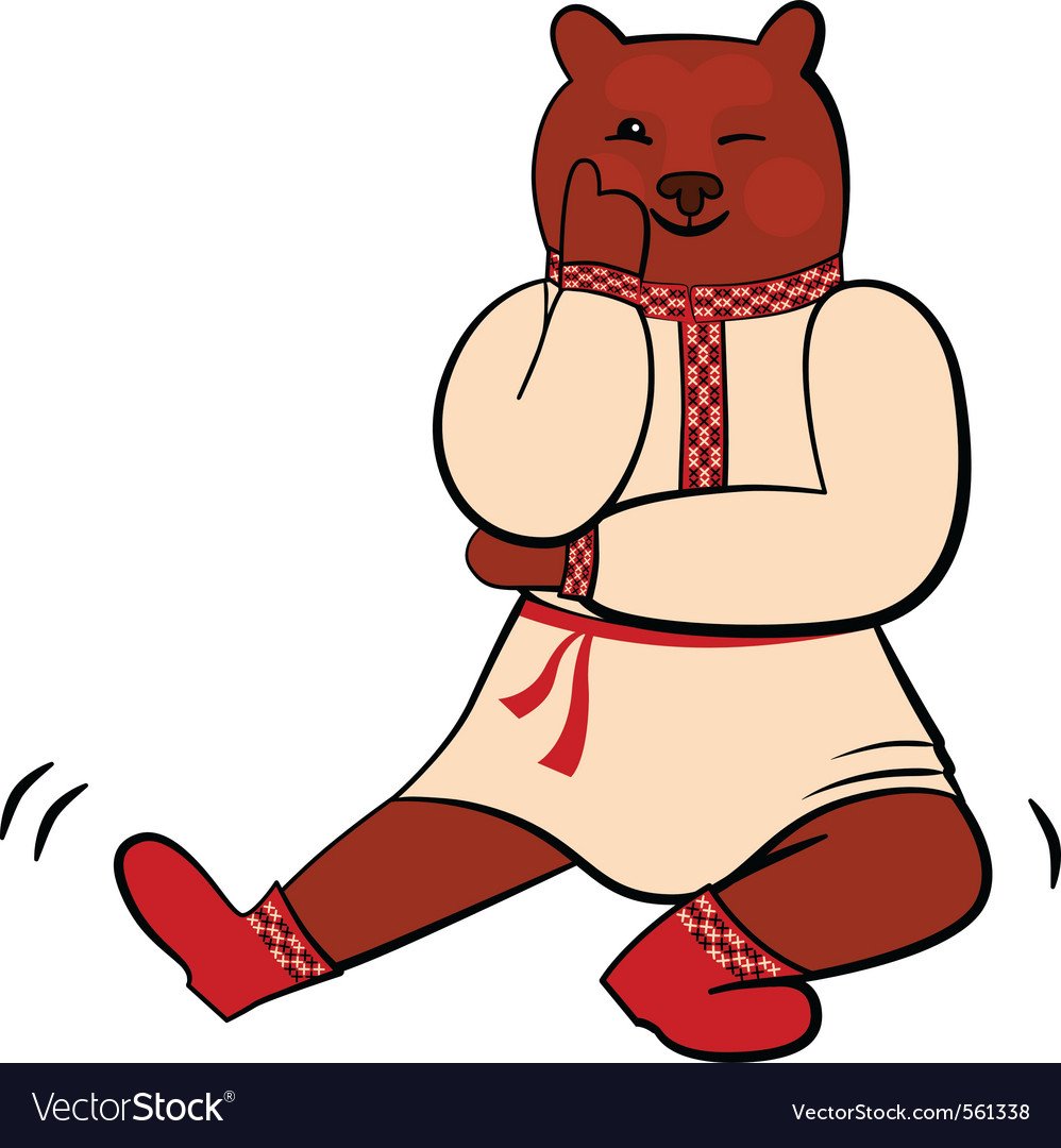 Медведь в русском народном костюме