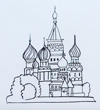 Храм Василия Блаженного Москва раскраска