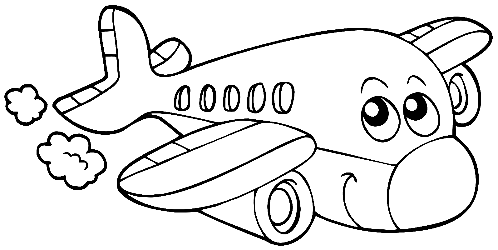 Расскраска для малышей самолёт