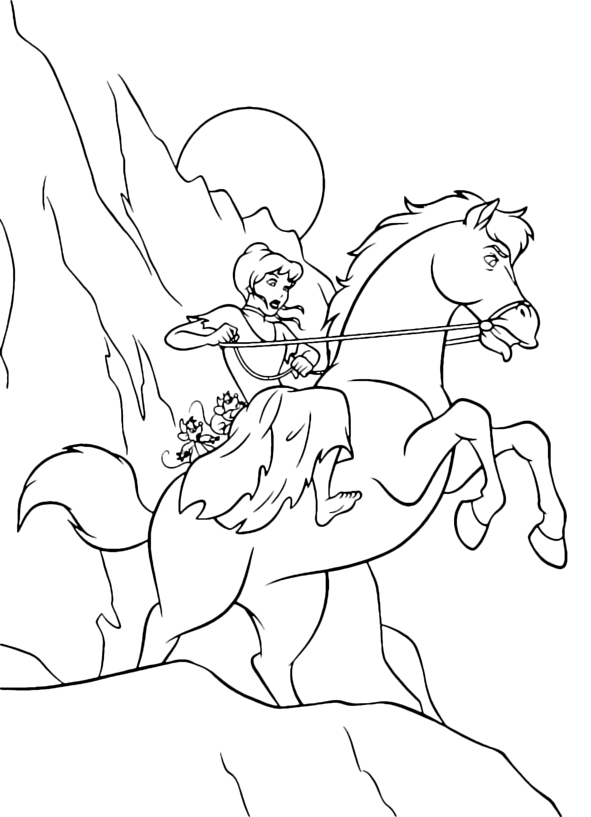 Принц на коне раскраска
