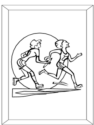 Раскраска: спортсмены