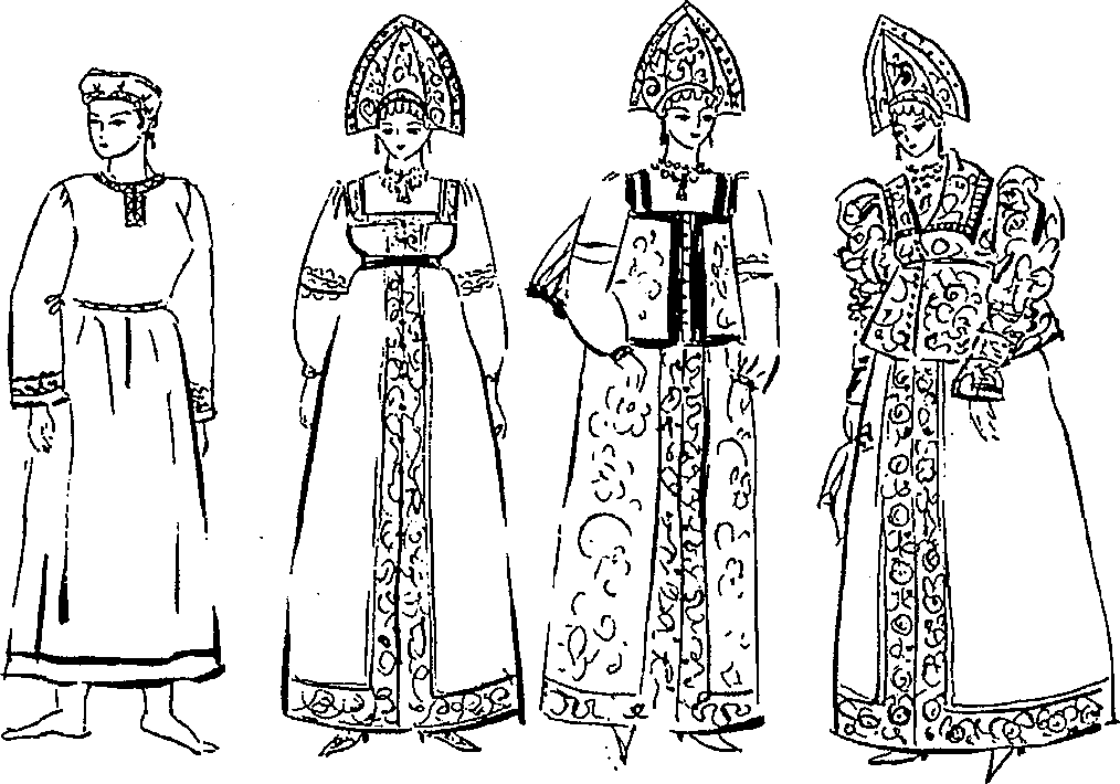 Русско народный костюм рисунок