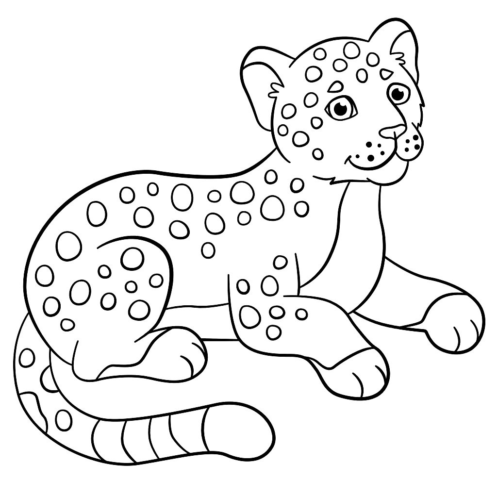 Леопард раскраска для детей