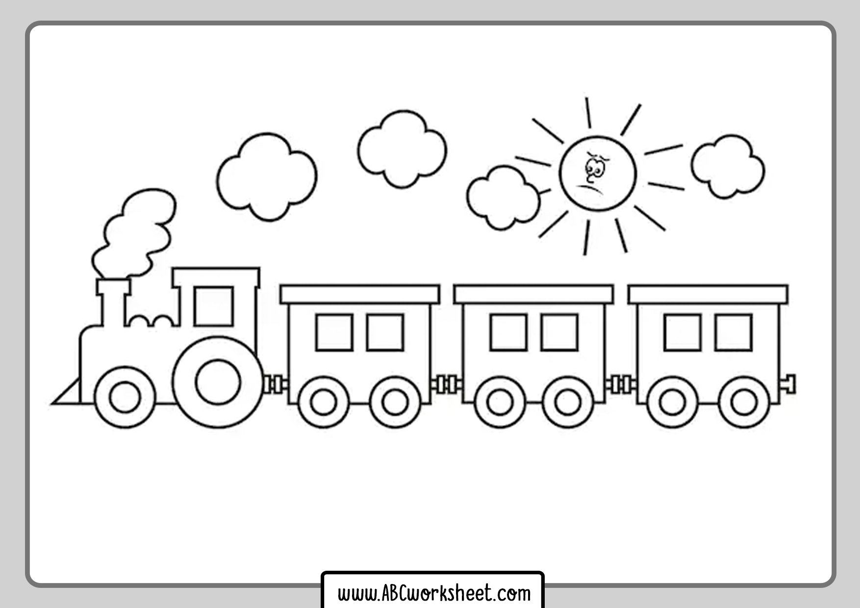Поезд трафарет для детей
