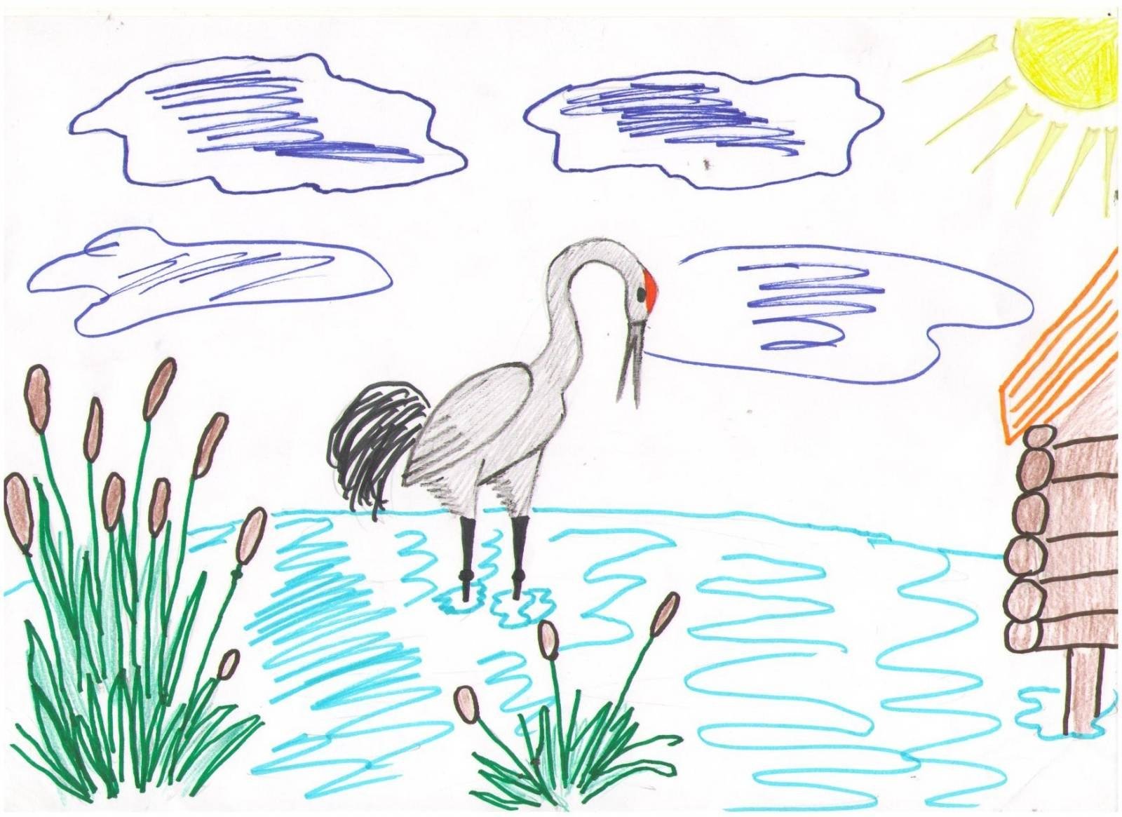 Рисунок к сказке журавль и цапля рисунок для 5 класса