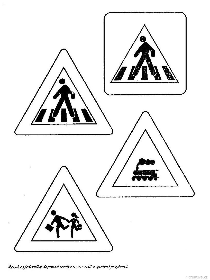 Знаки дорожного движения для раскрашивания для детей