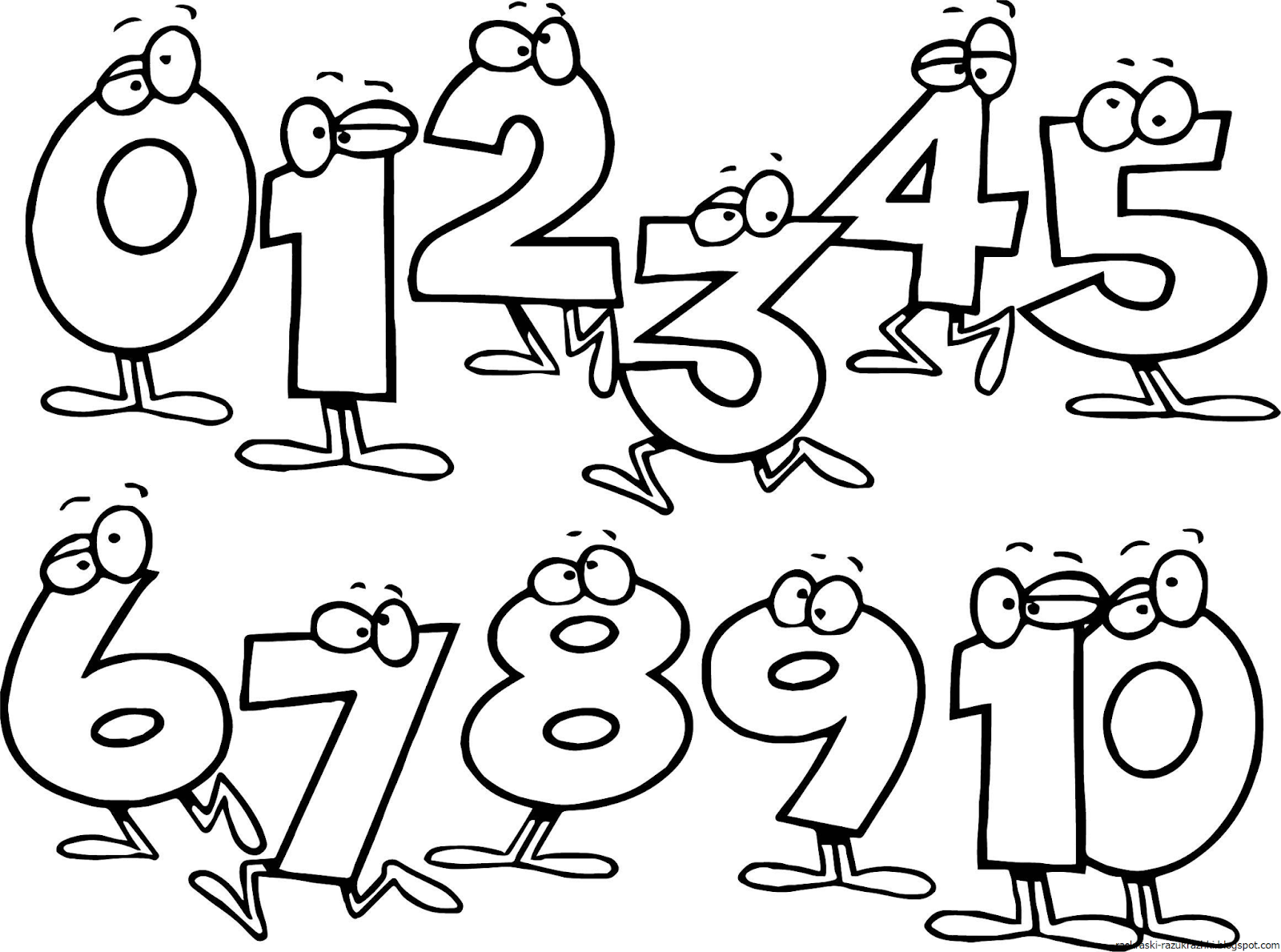 Рисунок 1.1. Раскраска цифры. Цифры для раскрашивания для детей. Картинки для раскрашивания цифры. Веселые цифры: раскраска.