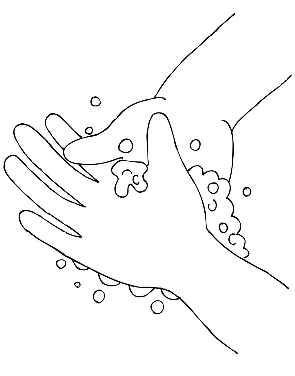 Чистые руки раскраска